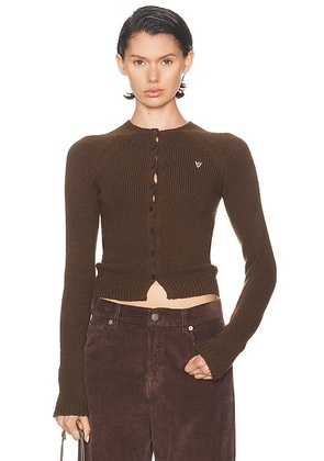 Acne Studios Kephanie Cardigan in Antique Brown - Brown. Size XS (also in L).