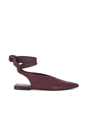 A.EMERY Maude Flat in Mulberry Lizard - Wine. Size 36 (also in 35, 37, 38).