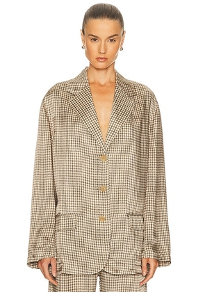 Acne Studios Junida Check Fluid Blazer in Beige - Beige. Size 40 (also in 42).