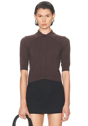 Dolce & Gabbana Short Sleeve Cardigan in Deep Brown - Chocolate. Size 38 (also in 36, 40).