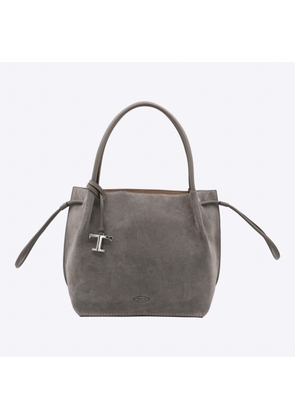 Tods Grey Leather Totes