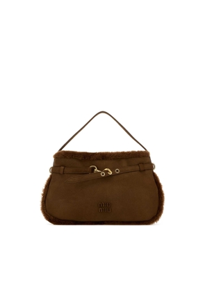Miu Miu Brown Shearling Shoulder Bag