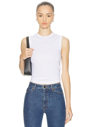 Enza Costa Supima Cotton New Classic Sleeveless Top in White - White. Size S (also in L, XS).