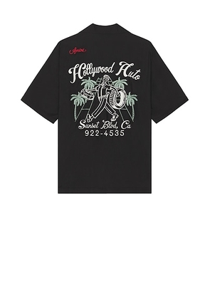 Amiri Hollywood Auto Bowling Shirt in Black - Black. Size M (also in L, S).
