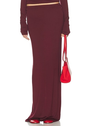 Eterne Maxi Soft Jersey Skirt in Oxblood - Burgundy. Size M (also in L, S, XS).