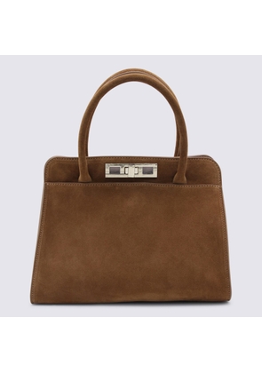 Fabiana Filippi Brown Suede Top Handle Bag