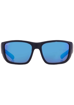 Maui Jim Amberjack Blue Hawaii Wrap Unisex Sunglasses B896-03 60
