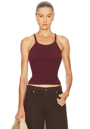 Eterne Cotton Rib Tank Top in Oxblood - Burgundy. Size M (also in L, XL).