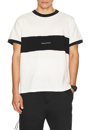 District Vision Japan Cotton Tee in Vintage White & Black - White. Size M (also in L, S, XL).