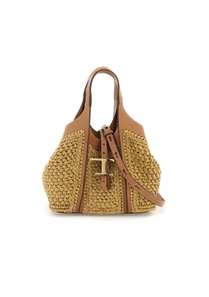 Tods Raffia Mini T Timeless Handbag