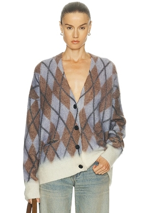 Acne Studios Katcher Mohair Cardigan in Grey & Brown - Purple. Size M (also in L).