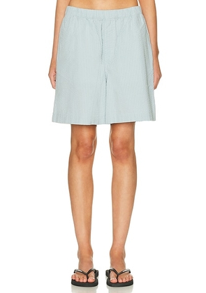 Carhartt WIP Toland Short in Stripes & Blue Fog - Blue. Size M (also in S, L).