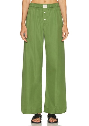 Comme Si La Boxer Alta Pant in Olive - Olive. Size L (also in S, XS).