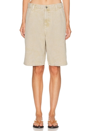 Carhartt WIP Brandon Double Knee Short in Dusty H Brown - Cream. Size S (also in XS, L).