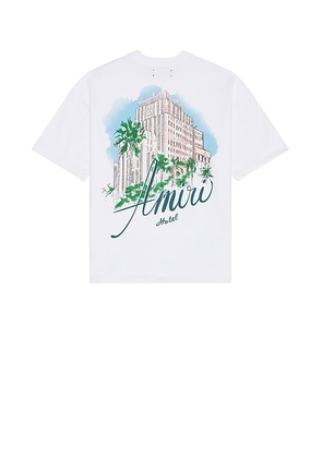 Amiri Hotel Oversized Tee in White - White. Size S (also in M, XXL/2X).