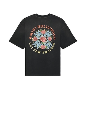 Amiri Out For Trouble Oversized Tee in Black - Black. Size XXL/2X (also in ).