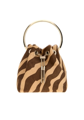 Jimmy Choo Printed Calf Hair Bon Bon Bucket Bag