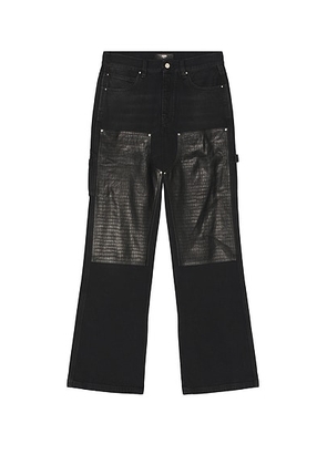 Amiri Embossed Croc Carpenter Jean in Dusk Black - Black. Size 30 (also in 29, 32, 33, 34).