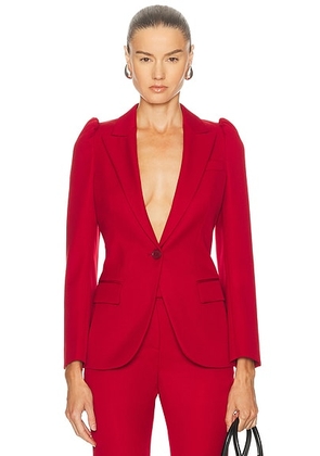 McQueen Tailored Jacket in Crimson - Red. Size 42 (also in 36, 38).