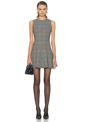 Brandon Maxwell Sophie Mini Dress in Prince Of Wales Plaid - Black. Size 4 (also in 0).