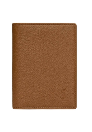 Saint Laurent Cassandre Shadow Leather Card Wallet