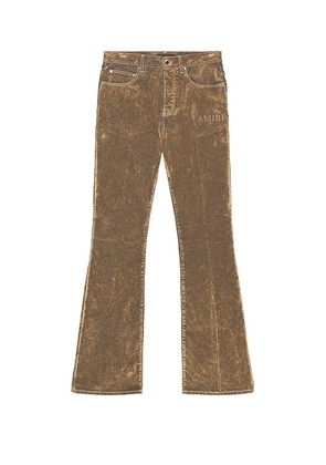 Amiri Velvet Flare Jean in Tan - Tan. Size 31 (also in 29, 32, 33).