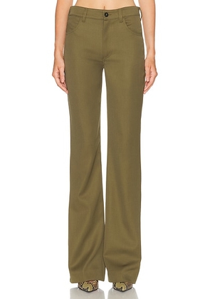 THE ATTICO Long Pant in Military Green - Olive. Size 40 (also in 36, 38, 44).