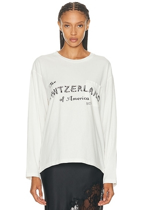 BODE Campground Long Sleeve Top in Cream - Cream. Size M (also in L).