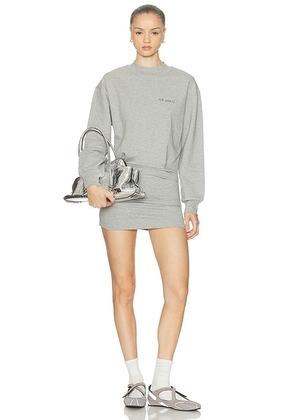 THE ATTICO Fleece Mini Dress in Melange Grey - Grey. Size 38 (also in 36, 40, 42).