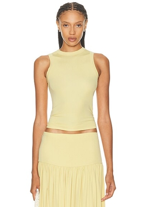 Aya Muse High Neck Tank Top in Buttercream - Lemon. Size M (also in L, S, XS).