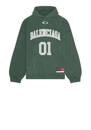 Balenciaga Large Fit Hoodie in Dark Green & Light Gry - Green. Size M (also in S).
