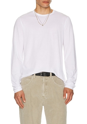 COTTON CITIZEN The Classic Crew Long Sleeve Tee in White - White. Size M (also in XXL/2X).