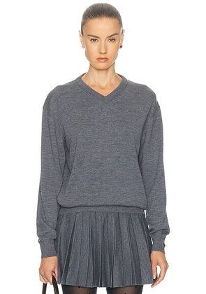 Balenciaga V Neck Sweater in Heather Grey - Grey. Size S (also in L, XS).