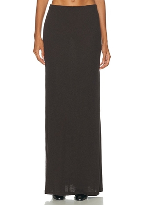 Enza Costa Cashmere Bias Skirt in Dark Brown - Chocolate. Size M (also in L, S, XS).