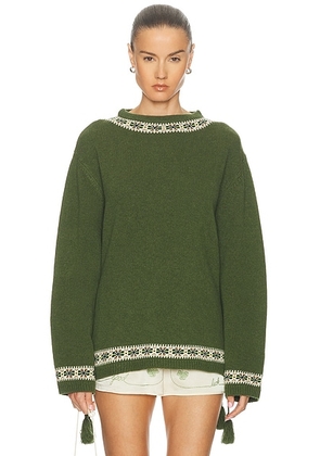 BODE Moritz Sweater in Green Multi - Green. Size L (also in ).