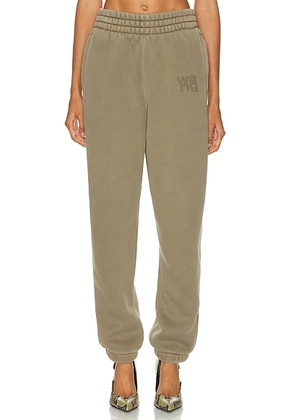 Alexander Wang Essential Terry Classic Sweatpant in Washed Walnut - Olive. Size XS (also in S).