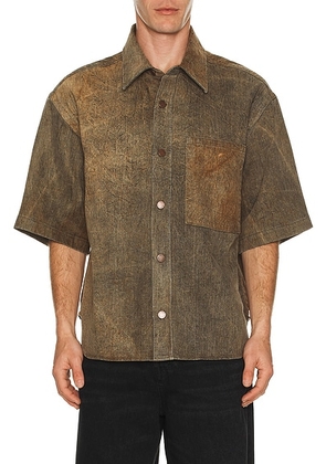 AGOLDE Watson Shirt in Bark - Brown. Size M (also in L, S).