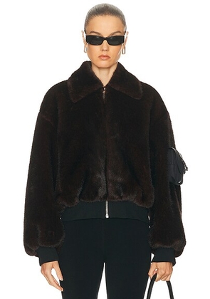 Coperni Faux Fur Bomber Jacket in Brown - Brown. Size M (also in L, S).