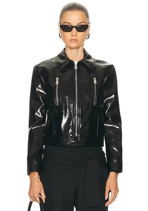 Coperni Cactus Leather Jacket in Black - Black. Size 38 (also in 34, 36).