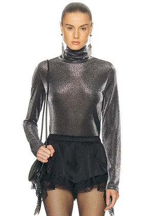 Isabel Marant Etoile Jadia Turtleneck Top in Gun Metal - Charcoal. Size 36 (also in 34, 38).