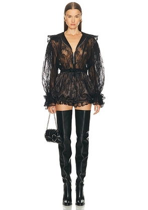 AKNVAS for FWRD Louise Romper in Black - Black. Size 2 (also in 0).