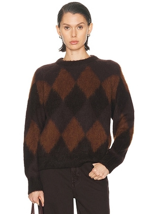 A.L.C. Ezra Sweater in Deep Plum  Bronco & Dark Umber - Brown. Size XS (also in L).