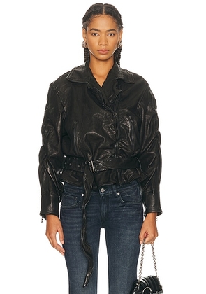 Diesel Leather Jacket in Black - Black. Size 40 (also in 38).