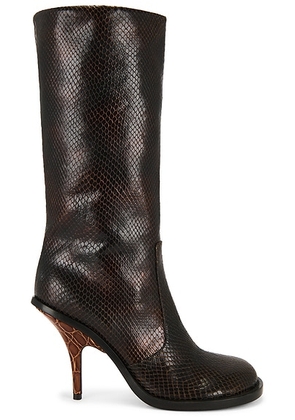 Dries Van Noten Leather Boot in Dark Brown - Brown. Size 37.5 (also in 37, 38, 39.5).
