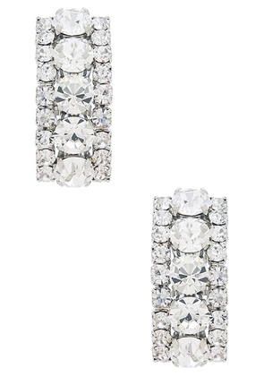 Alessandra Rich Crystal Earrings in Crystal & Silver - Metallic Silver. Size all.