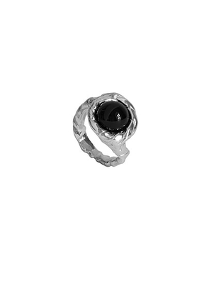 Corali Lago Ring in Silver & Black - Metallic Silver. Size 54 (also in 56).