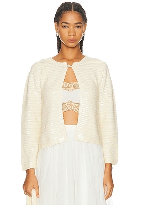 BODE Spotlight Swing Cardigan in Ivory - Ivory. Size M (also in L, S).
