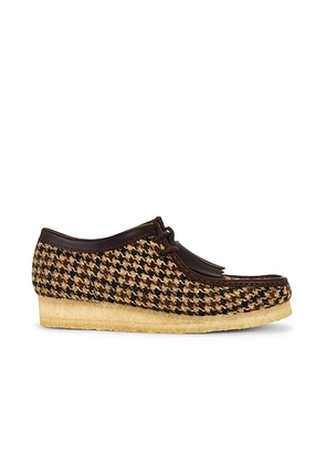 Clarks Wallabee Moccasin Shoe in Brown Tweed Combi - Brown. Size 8.5 (also in 8).