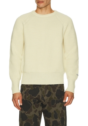 After Pray Rover Patched Knit Crew Neck Sweater in Ivory - White. Size M (also in S).