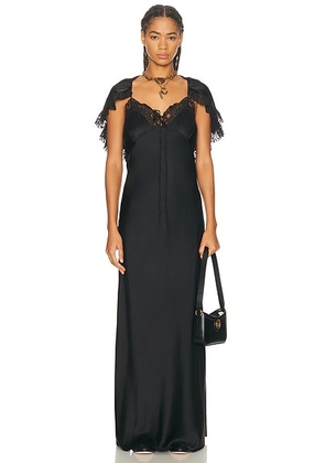 Chloe Lace Shoulder Maxi Dress in Black - Black. Size 36 (also in 34, 38, 40).